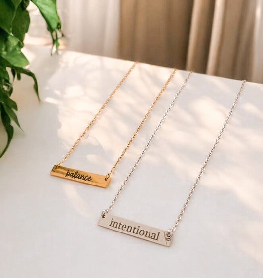 Bar Necklace with Name or Word